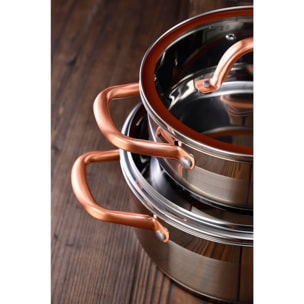 olla baja de ø28x7cm 3,8l con tapa en acero inoxidable