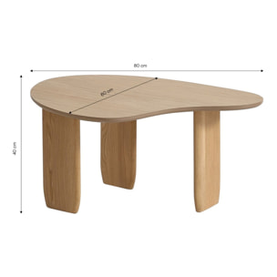 Lot de 2 tables basses organiques en bois, placage chêne - ARIA