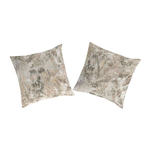 2 taies d'oreiller MANUELA en coton percale - beige
