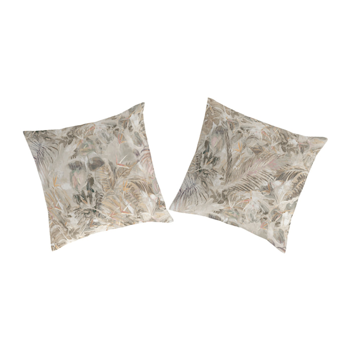 2 taies d'oreiller MANUELA en coton percale - beige