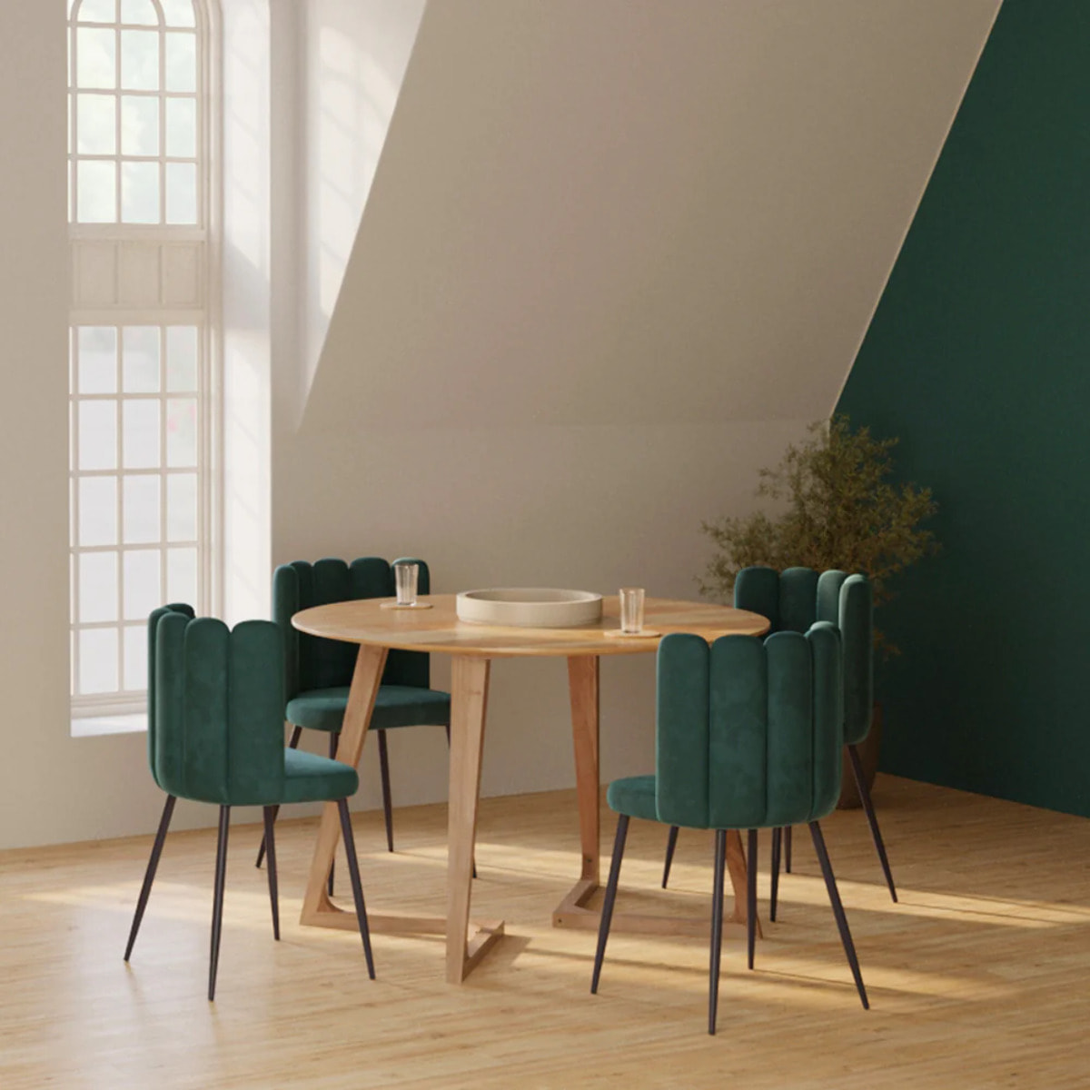 Table ronde 4 personnes en bois d'acacia D115 cm - Iguana