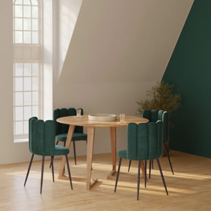 Table ronde 4 personnes en bois d'acacia D115 cm - Iguana