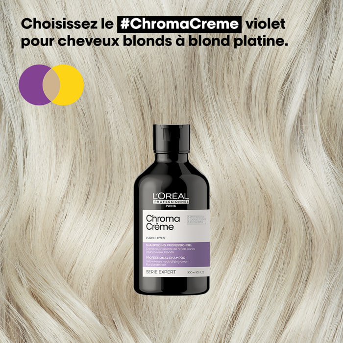 Shampooing Chroma Crème Neutralisant de Reflets Jaunes 300ml - Série Expert