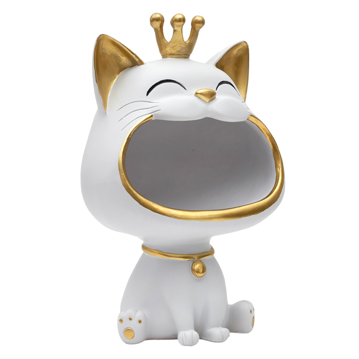 Statue Chat Blanc Vide Poche