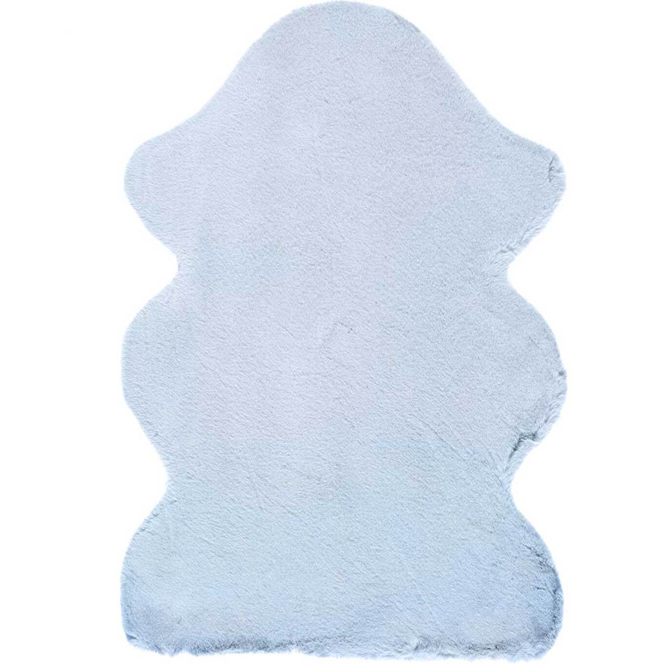 FOX Alfombra lisa lavable pelo largo en celeste, varias medidas disponibles