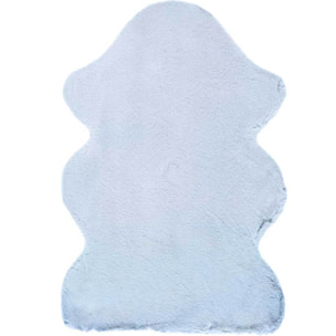 FOX Alfombra lisa lavable pelo largo en celeste, varias medidas disponibles