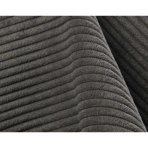 Lumi - Banquette convertible clic-clac 1 place en velours côtelé - Gris