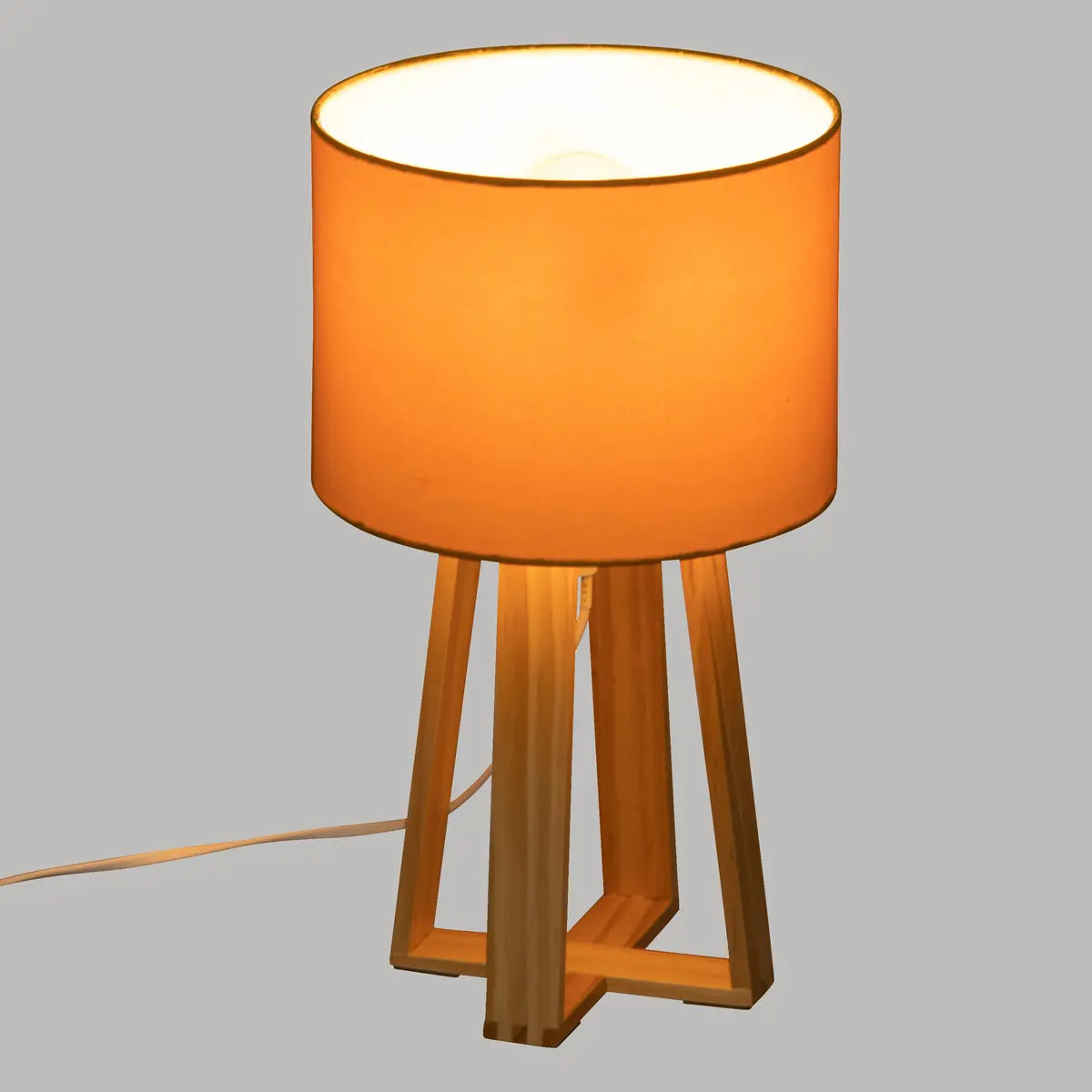 Lampe "Molu" bois H35cm moutarde