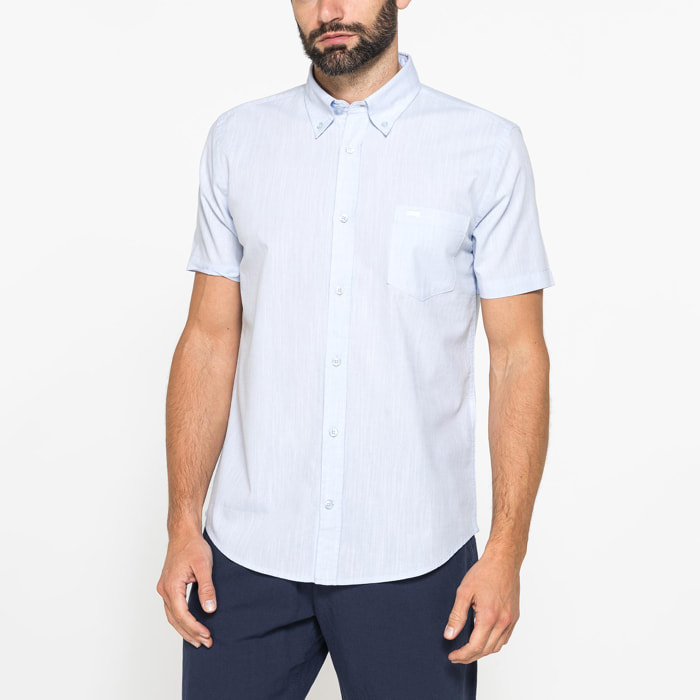 CAMICIA IN COTONE FIAMMATO EFFETTO LINO