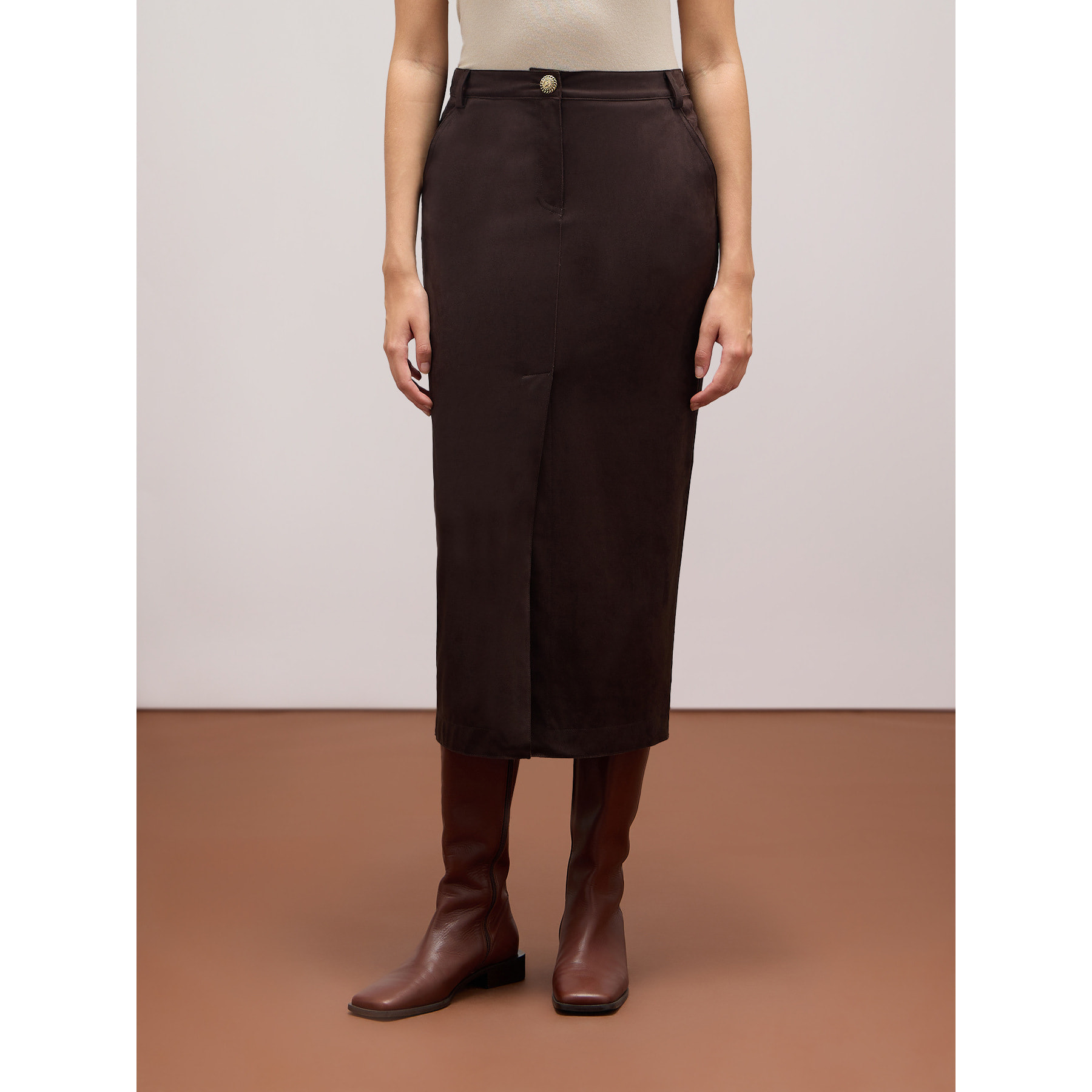 Oltre - Pencil skirt - Marrón