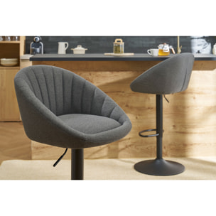 Tabourets de bar réglables design gris anthracite (lot de 2) SHERU