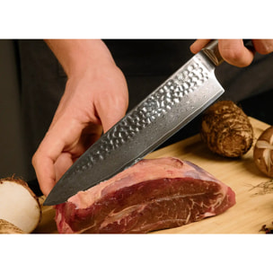 Juego de 6 Piezas "Esencial Pakka Deluxe" Damasco : 3 cuchillos + 3 accesorios