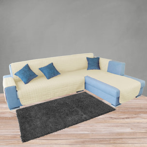 Funda de sofá chaise-longue 4 Plazas ELEGANT REVERSIBLE- ADAPTABLE A AMBOS LADOS Crudo