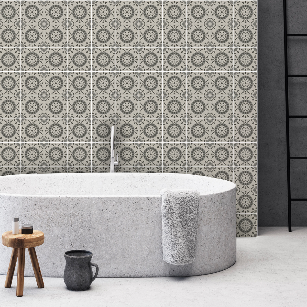 Stickers muraux - Sticker Mural Carrelage adhésif Cuisine Salle de Bain - 60 STICKERS CARRELAGES AZULEJOS EVANGELA