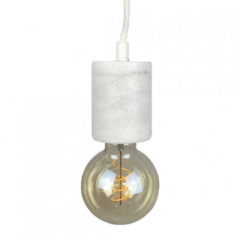 Suspension lumineuse en marbre blanc - PRAO 249