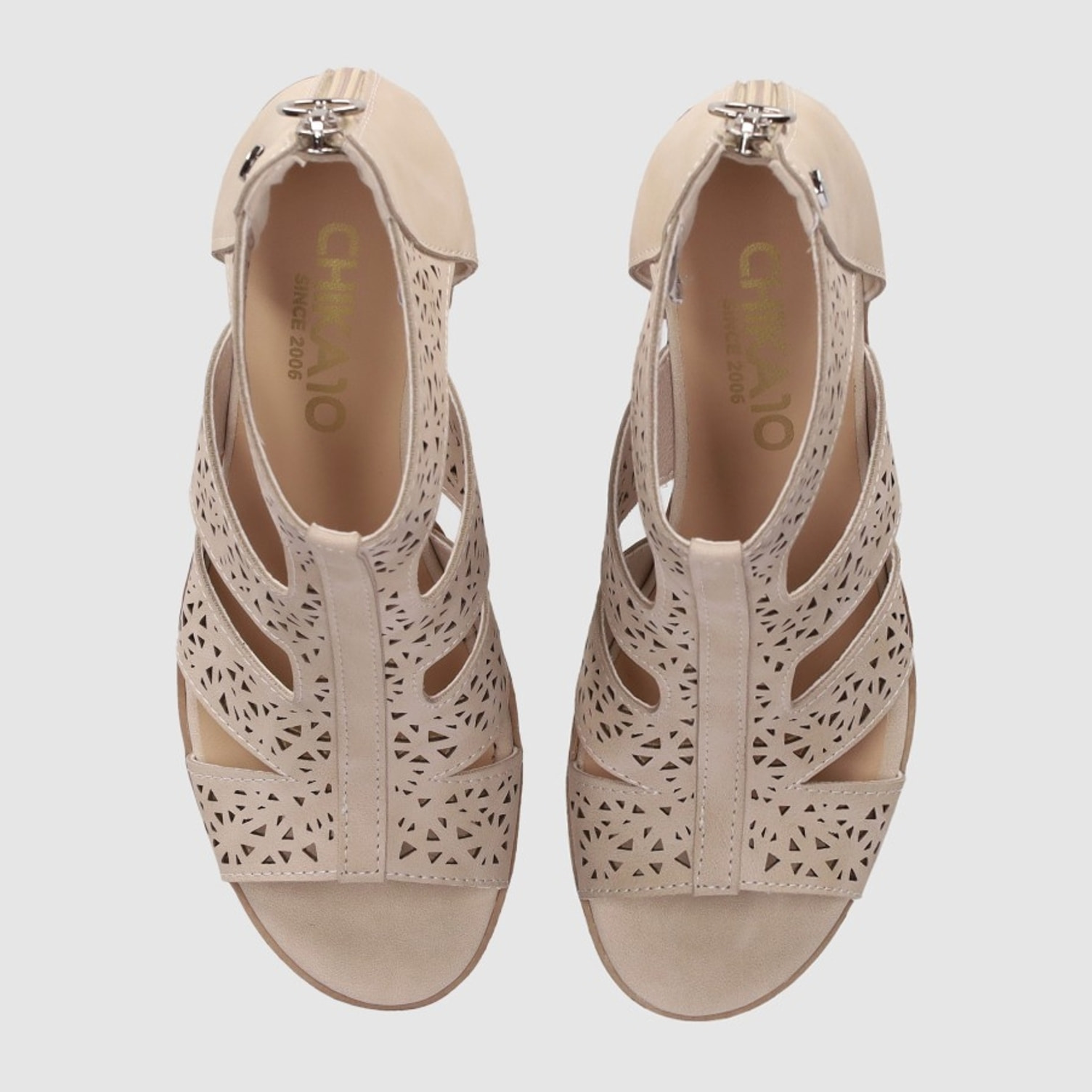 Sandalias - Beig - Tacón: 7 cm