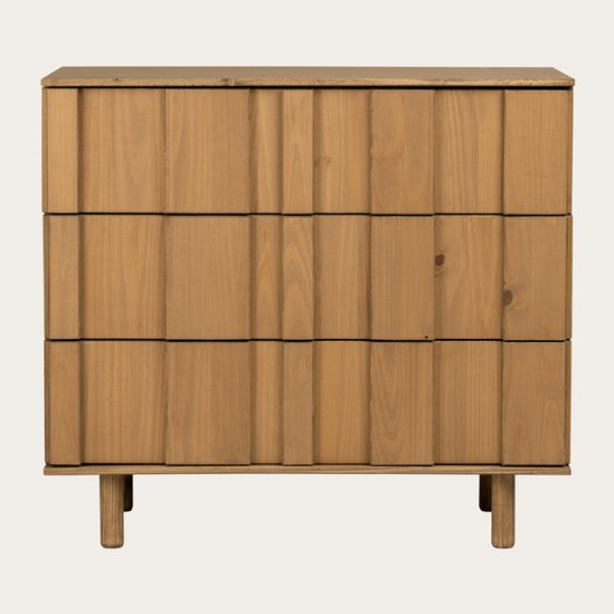 Commode Sandoli -bois massif d'araucaria-couleur nogal 100 x 90 x 45 cm