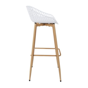 Tabouret De Bar Malaga Blanc - Lot De 2