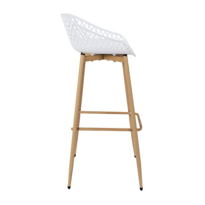 Tabouret De Bar Malaga Blanc - Lot De 2