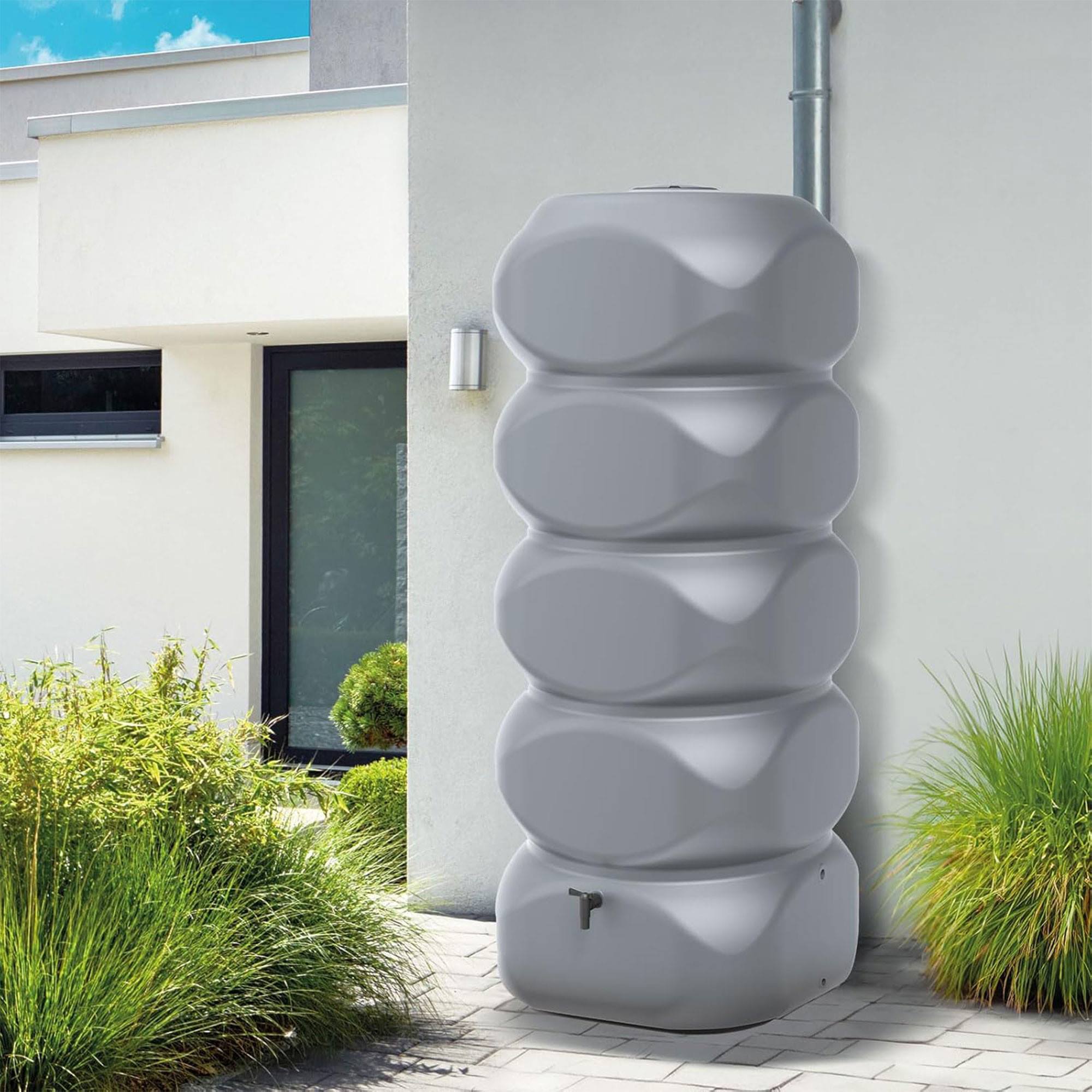 Bidón para agua de lluvia gubo de 320l color gris claro