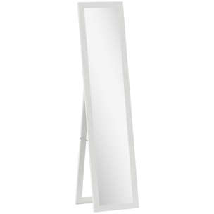 Miroir sur pied et mural rectangulaire dim. 37L x 40l x 157H cm aspect bois blanc