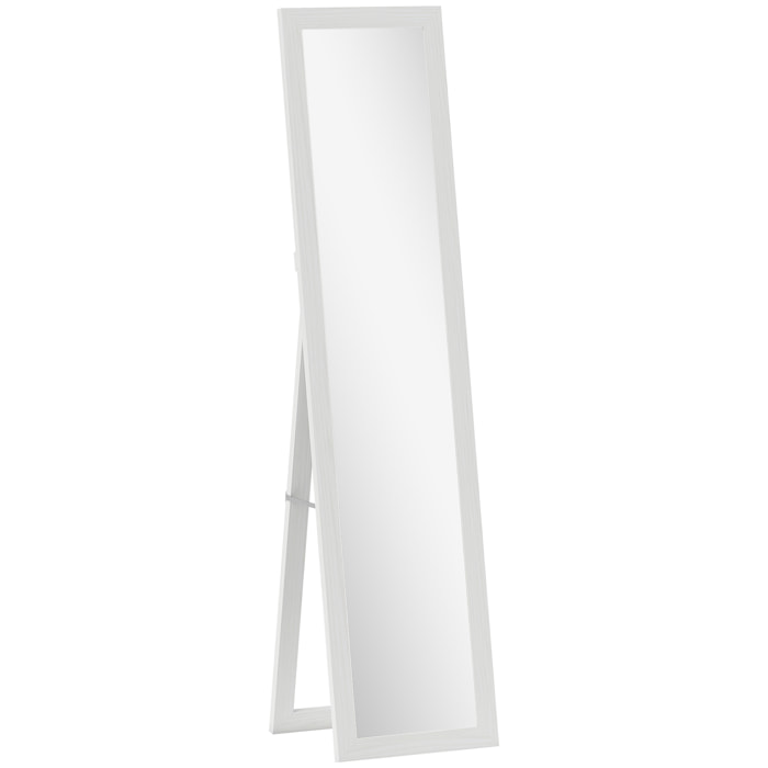 Miroir sur pied et mural rectangulaire dim. 37L x 40l x 157H cm aspect bois blanc