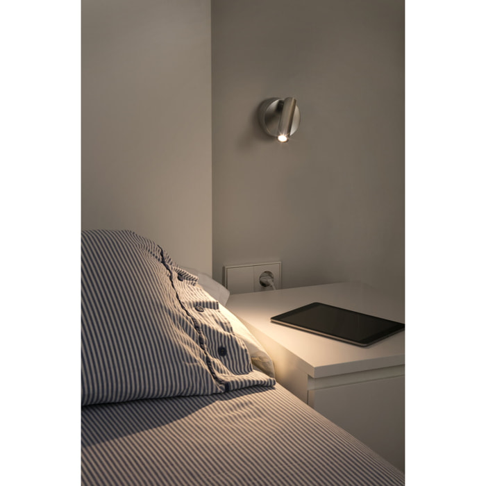 BOC LED Applique lecteur nickel satiné