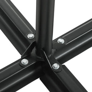 Sombrilla de Jardín Ø256x248 cm Parasol de Terraza Manual con Luces LED Solares Poste Giratorio 360° y Ventilación Superior para Jardín Patio Piscina Beige