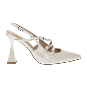 Décolleté sling back Donna Tata Italia Bianco