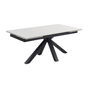 Table extensible céramique blanche 180/260 cm - 8 piètements - UNIK