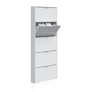 Zapatero Nia 5 Puertas Blanco Brillo