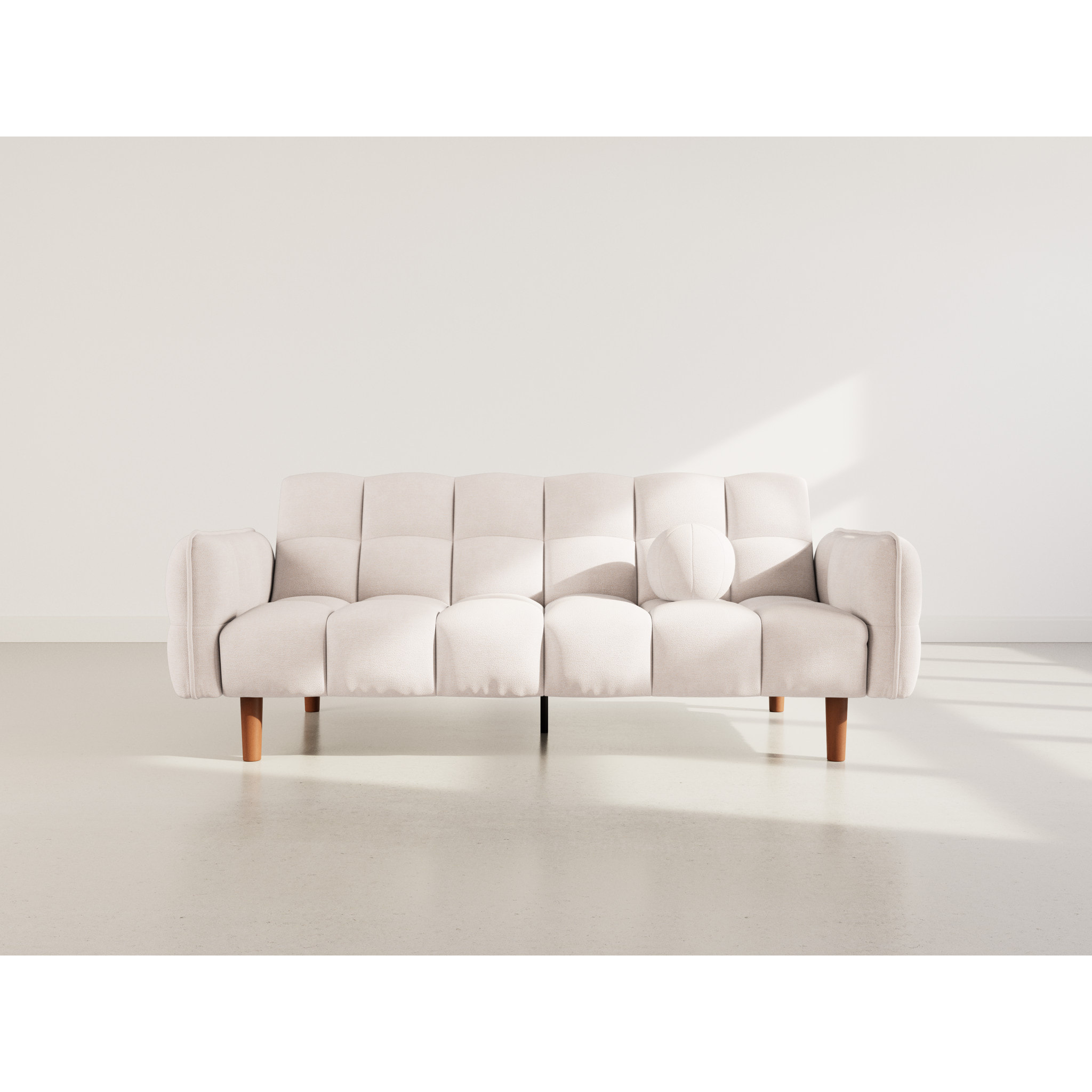 Adam - Canapé convertible clic-clac 2 places en tissu texturé - Beige