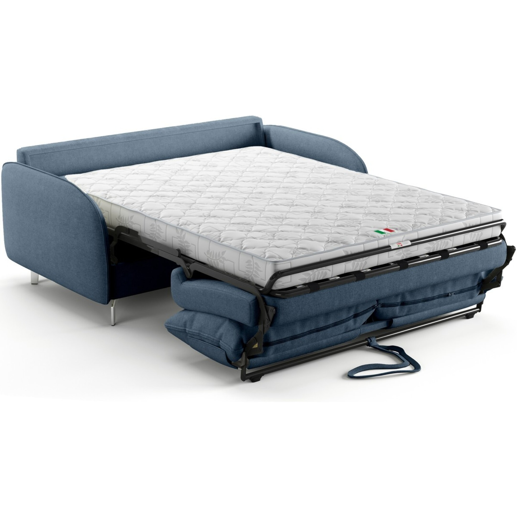 Canapé droit convertible 3 places en tissu chenille - ouverture express - NOVOLI