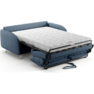 Canapé droit convertible 3 places en tissu chenille - ouverture express - NOVOLI