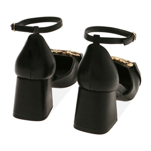 Zapato de tacón negros, tacón 7 cm.