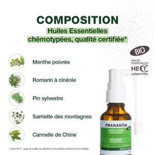 Pranarom - Spray gorge apaisant aux Huiles Essentielles - Bio - 15 ml