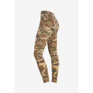 Pantaloni WR.UP® vita alta con zip in jersey camouflage