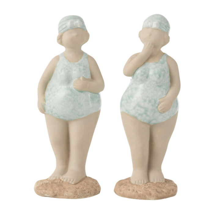 J-Line figurine Baigneuse Maillot De Bain Debout - céramique - beige - medium - 2 pcs