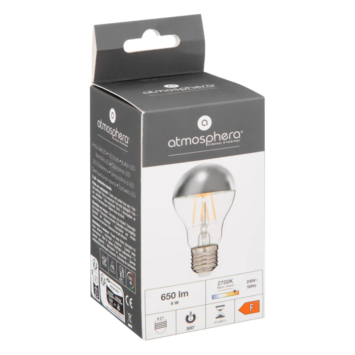 Ampoules LED - verre - argenté - E27