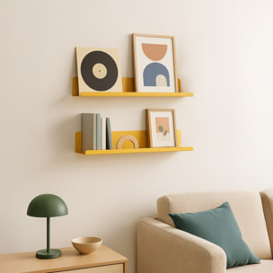 Mensola a muro in acciaio 40x13x12 cm senape - Pop