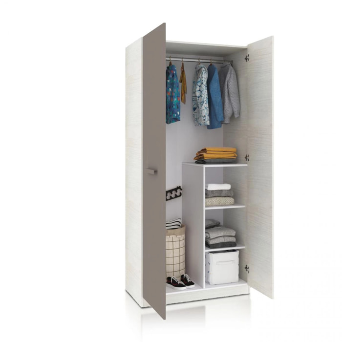 Armario juvenil Axim Blanco Alpes - Basalto