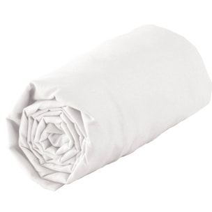 Drap housse en satin de coton - Blanc