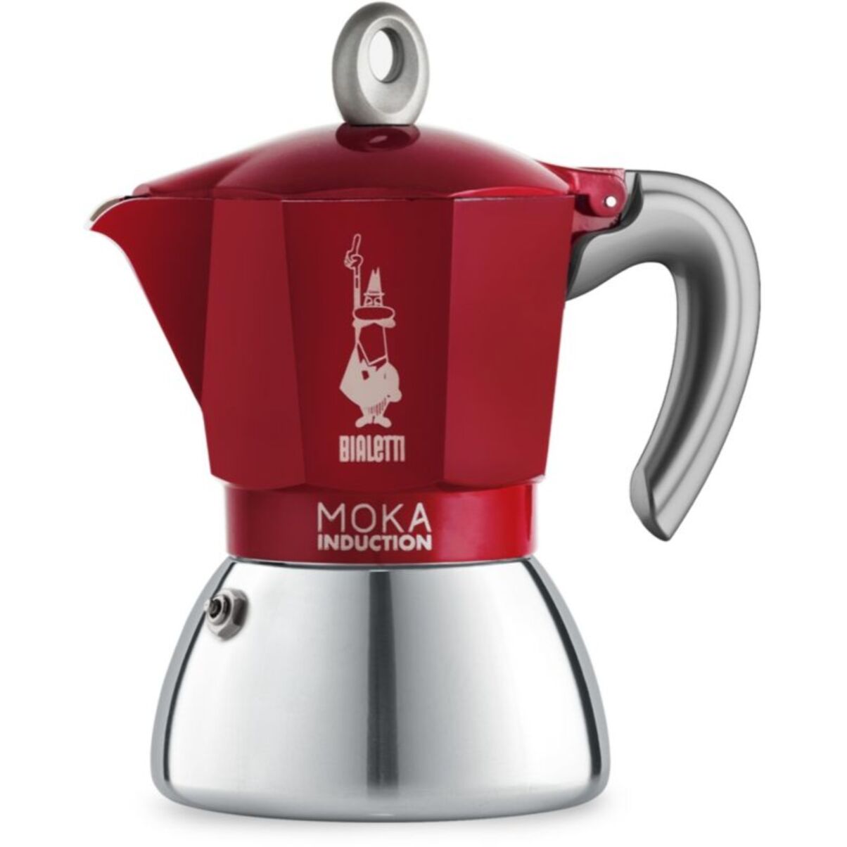 Cafetière italienne BIALETTI dont induction Moka Rouge - capacité 6 tasses