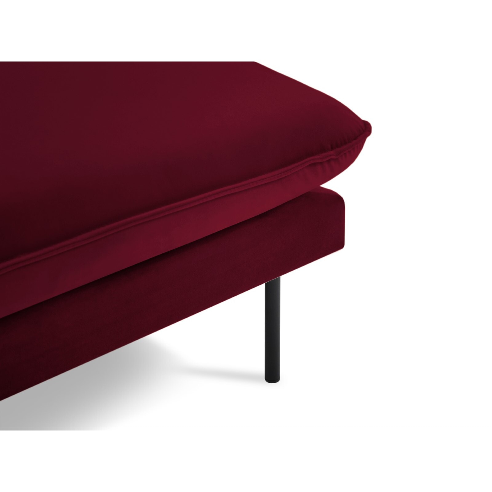 Méridienne droite "Vienna" en velours rouge