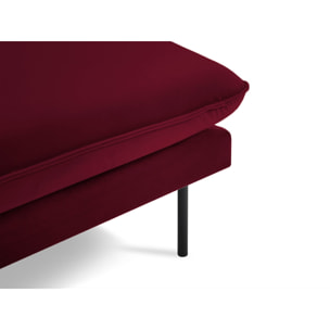 Méridienne droite "Vienna" en velours rouge