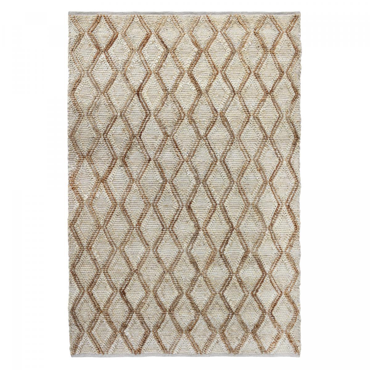 Tapis artisanal Duvi aspect relief, tapis kilim en jute