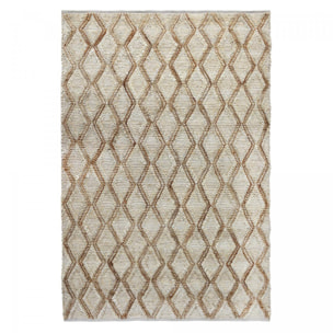 Tapis artisanal Duvi aspect relief, tapis kilim en jute