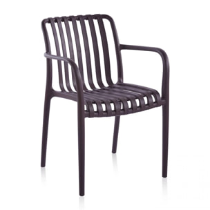 Pack 4 sillas de exterior Jamie Arm Marrón