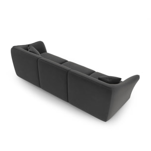 Canapé modulable "Tokyo" 5 places en velours gris foncé