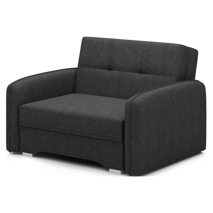 Michelle - fauteuil convertible avec coffre en velours - Noir
